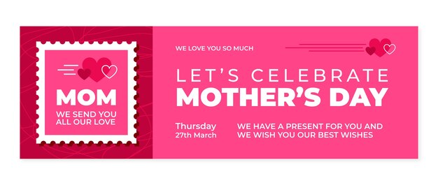 Free vector flat mother's day twitter header