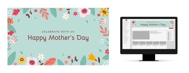 Flat mother's day youtube channel art