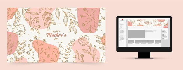 Free vector flat mother's day youtube channel art