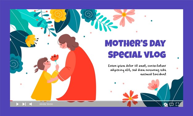 Flat mother's day youtube thumbnail