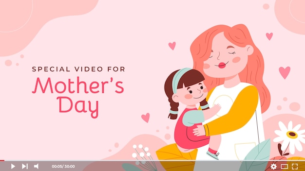 Flat mother's day youtube thumbnail