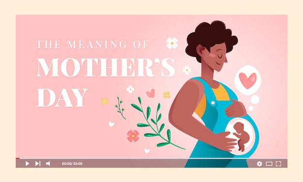 Free vector flat mother's day youtube thumbnail