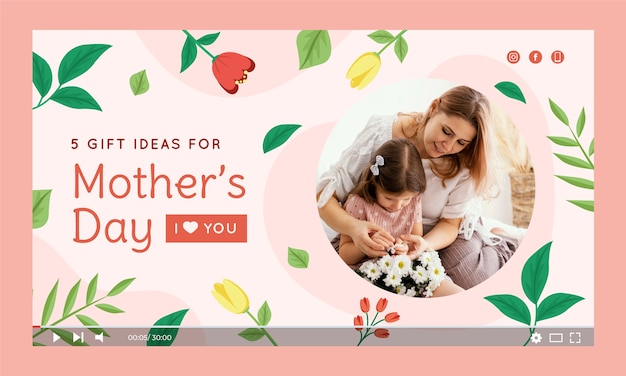 Flat mother's day youtube thumbnail