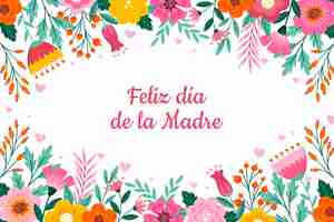 Free vector flat mothers day background in spanish