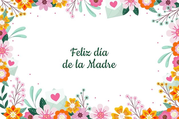 Flat mothers day background in spanish