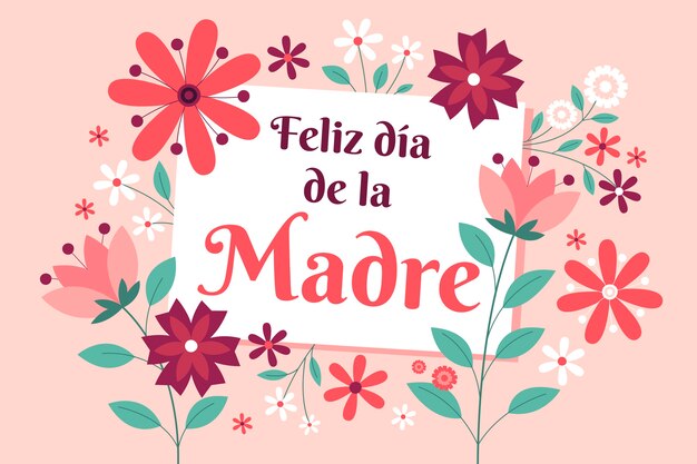 Free vector flat mothers day background in spanish