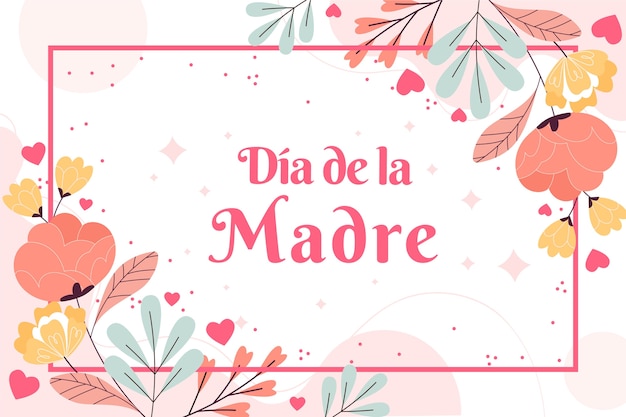 Free vector flat mothers day background in spanish