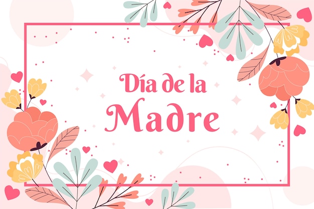 Flat mothers day background in spanish