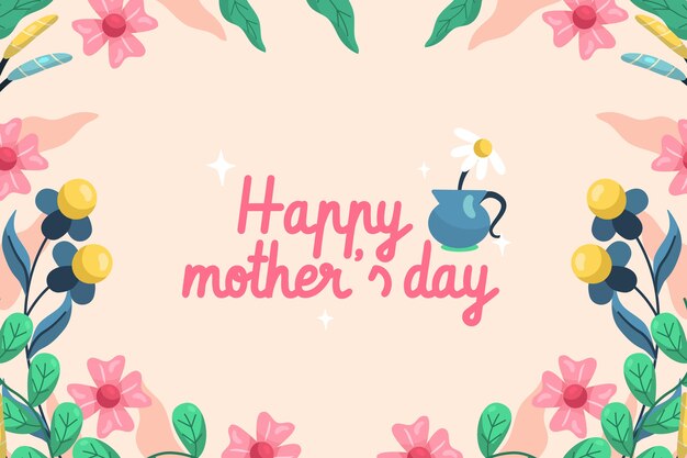 Flat mothers day background in spanish