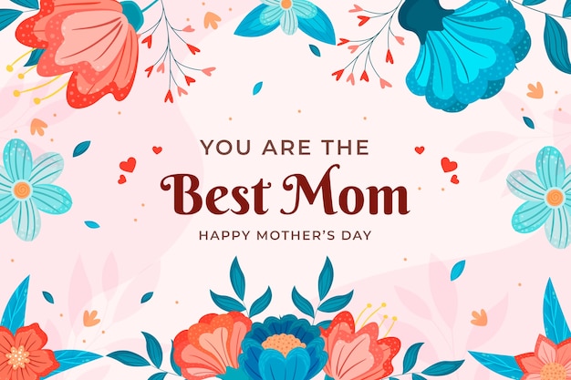 Flat mothers day background in spanish