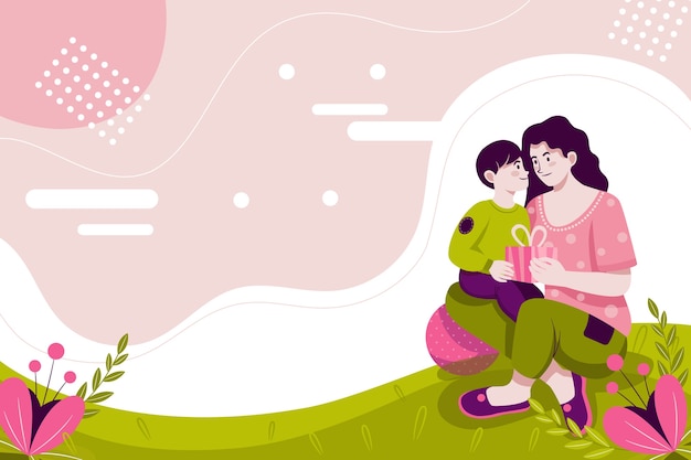 Free vector flat mothers day background in spanish