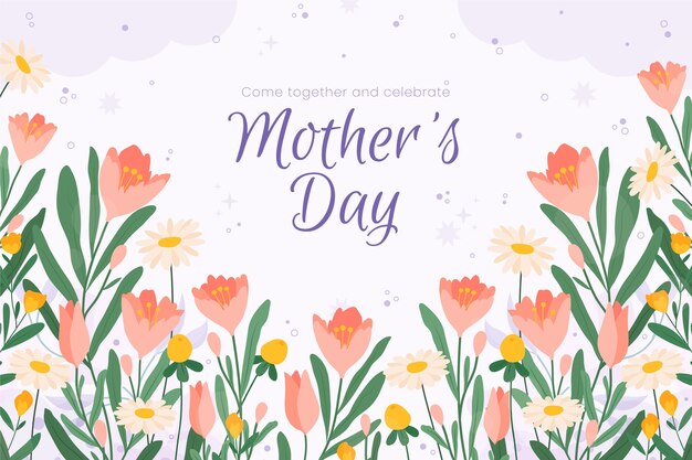 Flat mothers day background