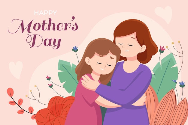 Free vector flat mothers day background