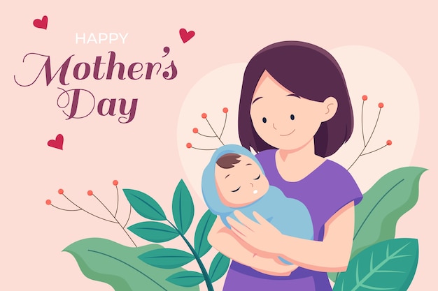 Flat mothers day background