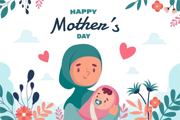 Free vector flat mothers day background