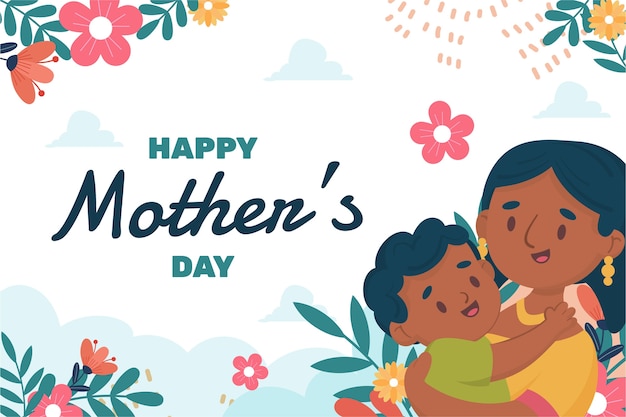 Flat mothers day background