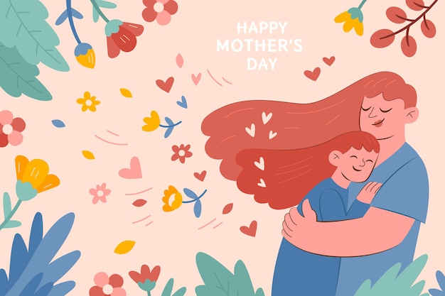 Flat mothers day background