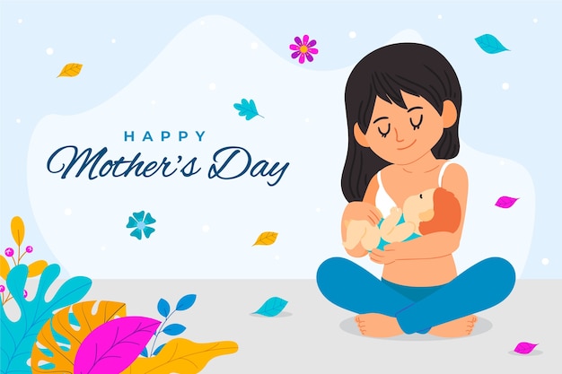 Free vector flat mothers day background