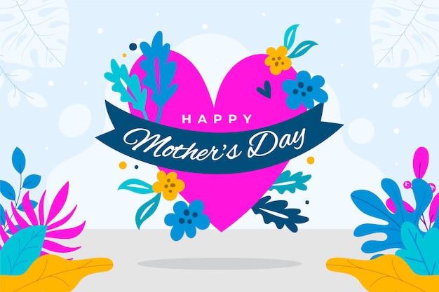 Flat mothers day background