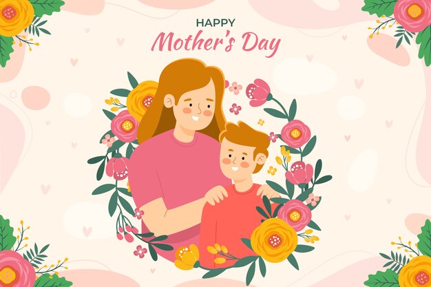 Flat mothers day background