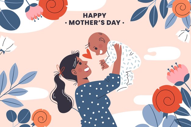 Flat mothers day background