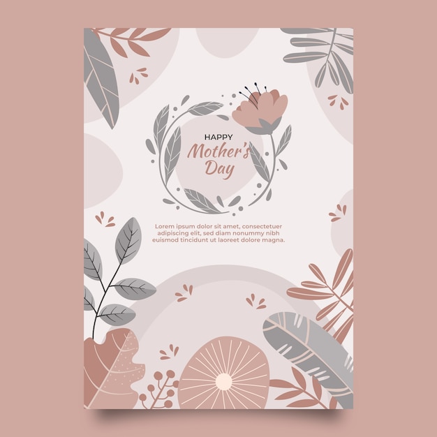 Flat mothers day flyer template