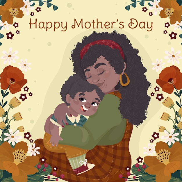 Free vector flat mothers day illustration