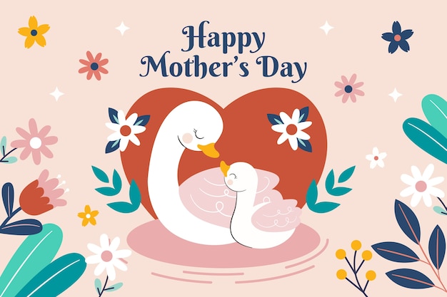 Free vector flat mothers day illustration