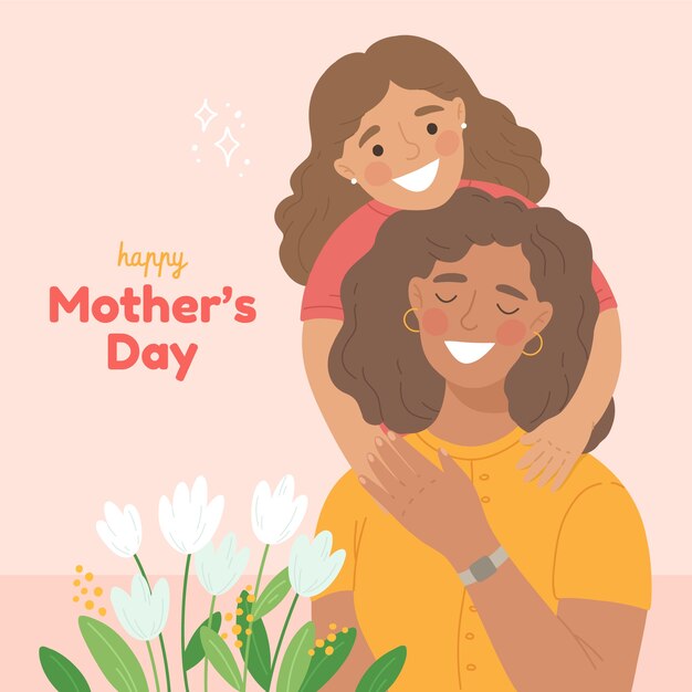 Flat mothers day illustration