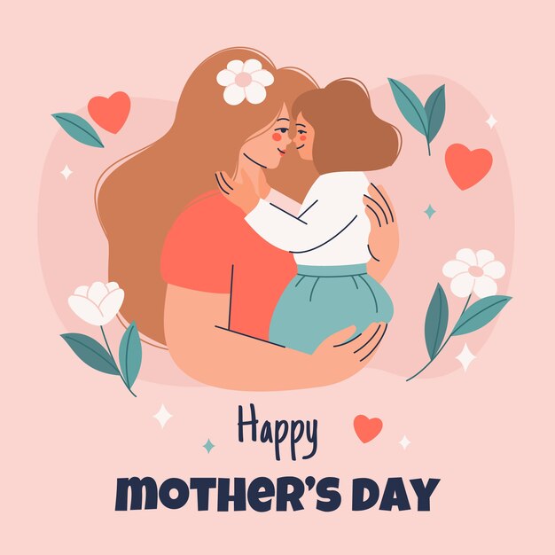 Flat mothers day illustration