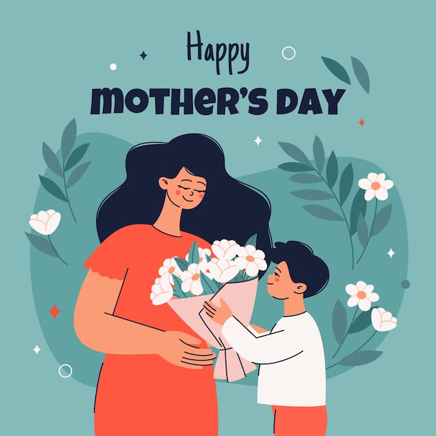 Flat mothers day illustration