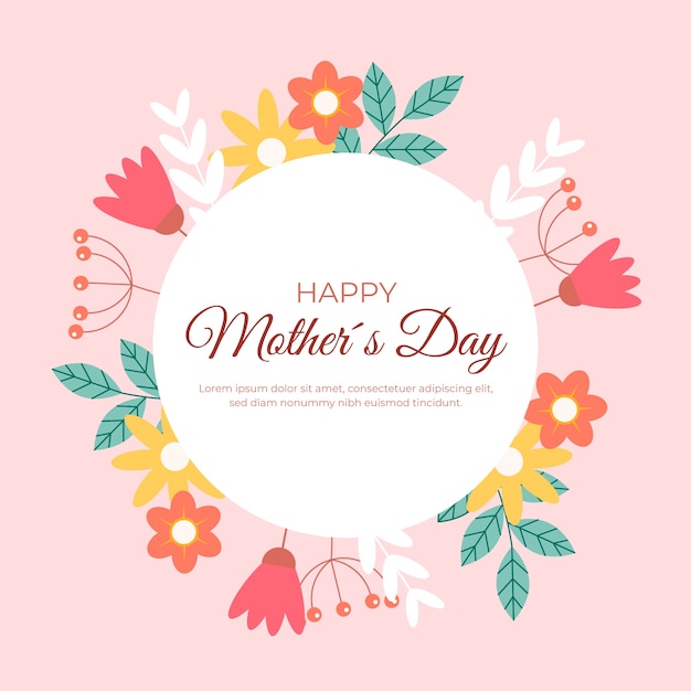 Free vector flat mothers day illustration