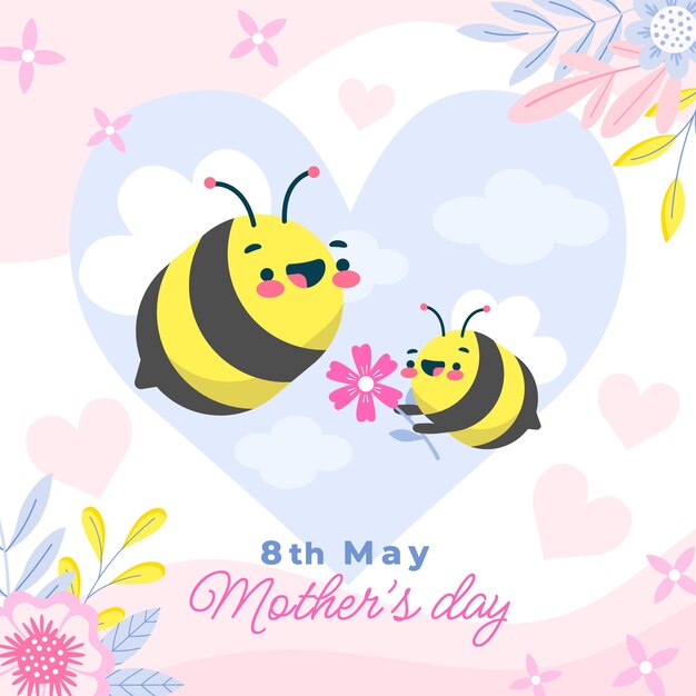 Flat mothers day illustration