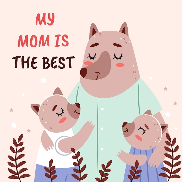 Free vector flat mothers day illustration