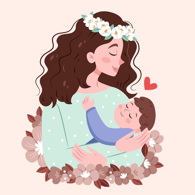 Flat mothers day illustration