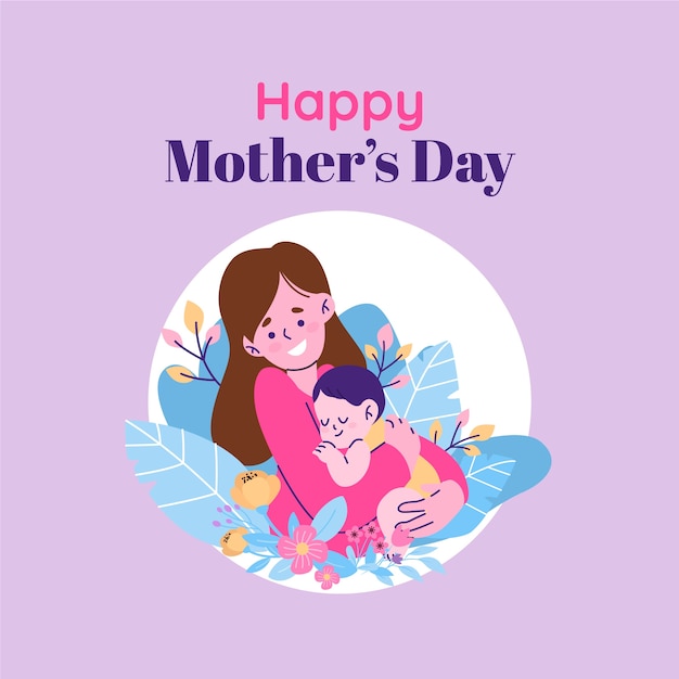 Flat mothers day illustration