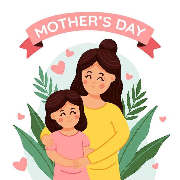 Flat mothers day illustration