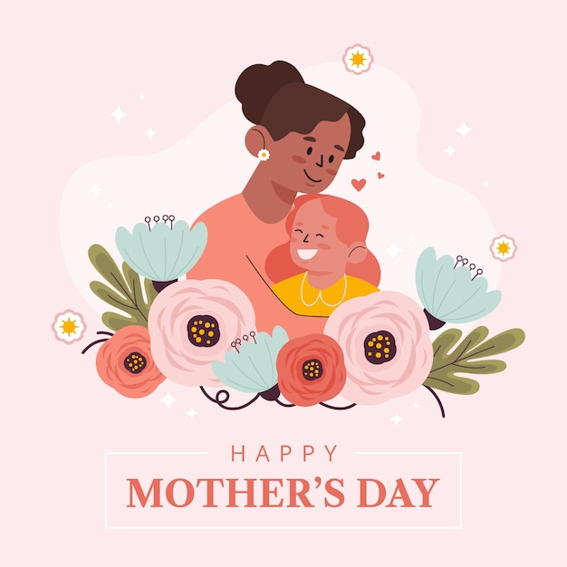 Flat mothers day illustration