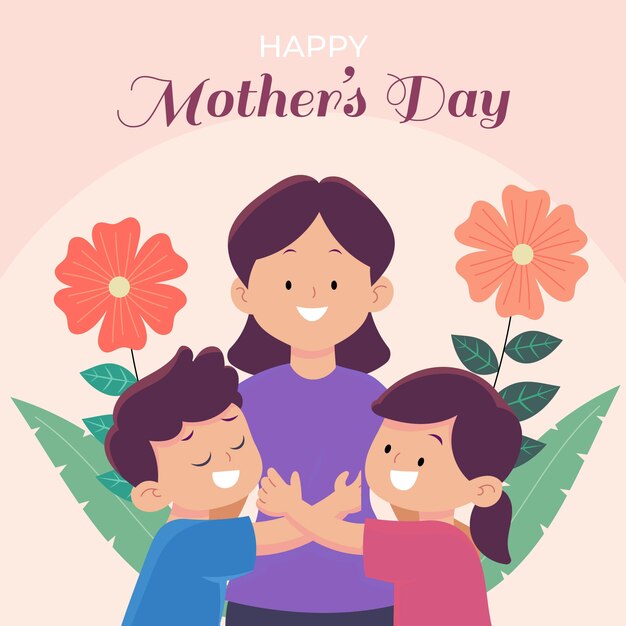 Flat mothers day illustration