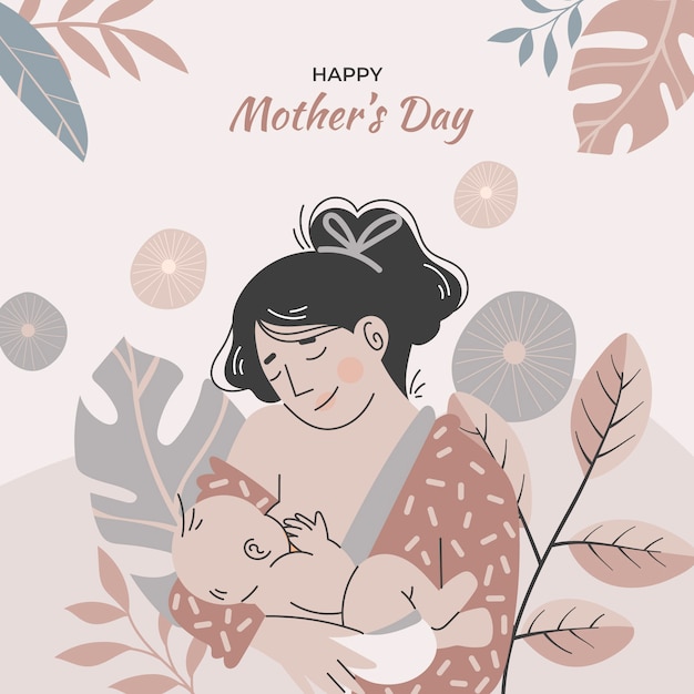 Flat mothers day illustration