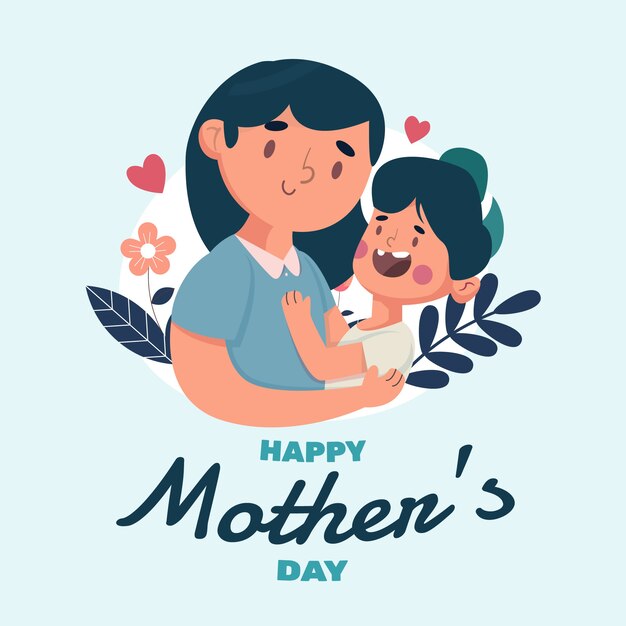 Flat mothers day illustration