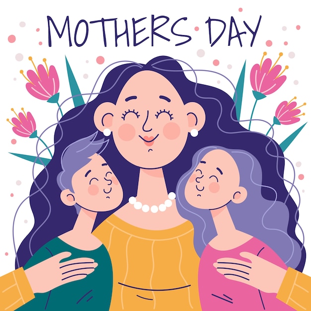 Flat mothers day illustration