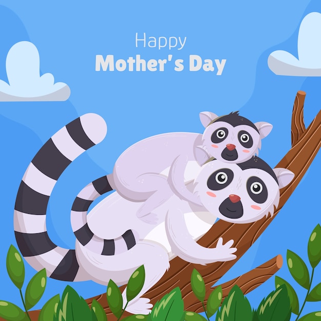 Free vector flat mothers day illustration