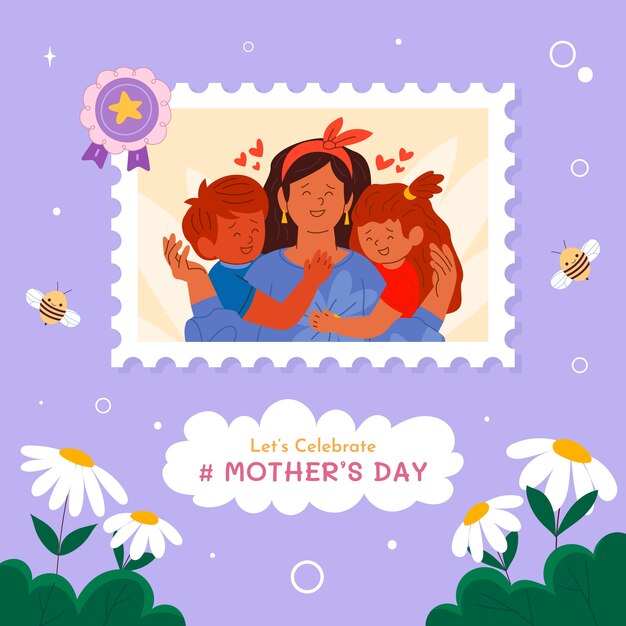 Flat mothers day illustration