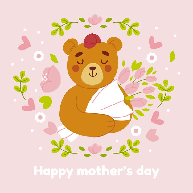 Flat mothers day illustration