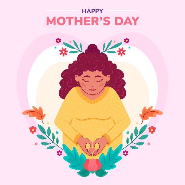 Flat mothers day illustration