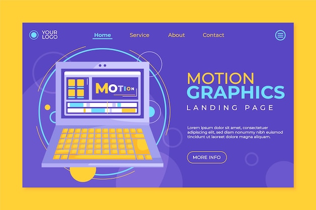 Flat motion graphics landing page