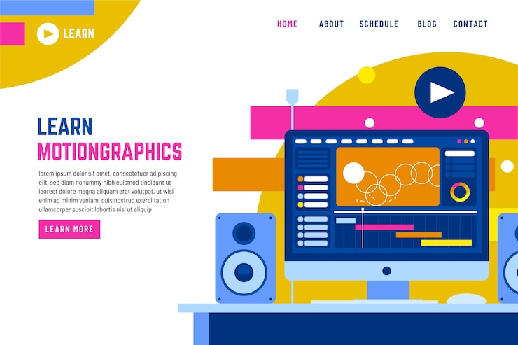 Free Vector flat motiongraphics landing page template