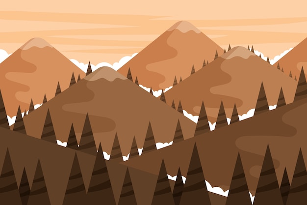 Free vector flat mountain landscape