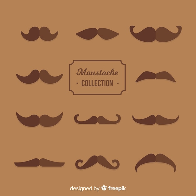 Free vector flat movember moustache collection